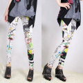 Custom splashing ink artistic long pants leggings fashionable yoga tights for women